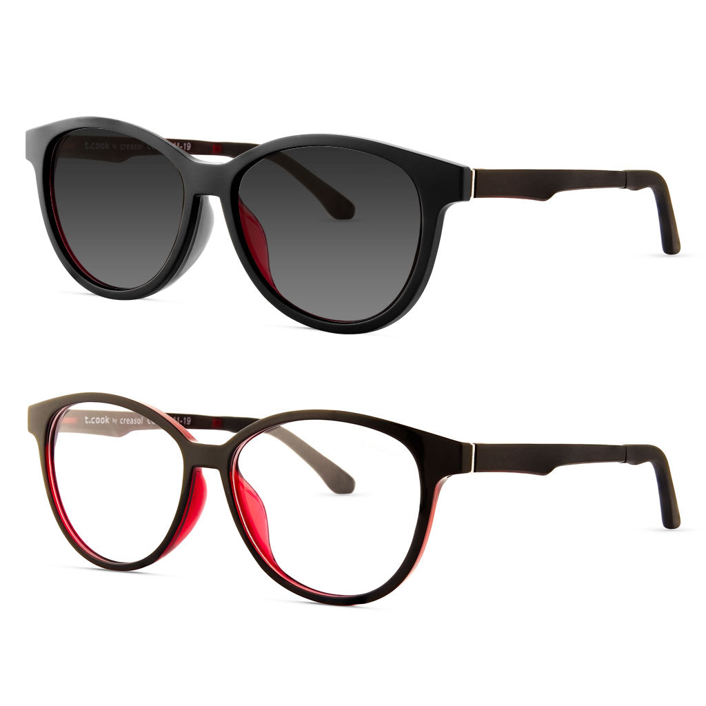 Armazón para Niño Negro - Plástico con Clpi-On solar